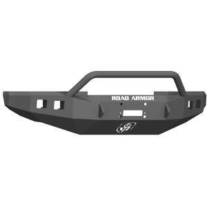 Road Armor 61744B Stealth Winch Front Bumper with Pre-Runner Guard and Square Light Holes for Ford F450/F550 2017-2018