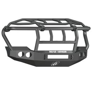 Road Armor 611403B-NW Stealth Non-Winch Front Bumper with Intimidator Guard and Round Light Holes for Ford F450/F550 2011-2016