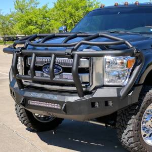 Road Armor - Road Armor 6114R3B-NW Stealth Non-Winch Front Bumper with Intimidator Guard and Square Light Holes for Ford F450/F550 2011-2016 - Image 5
