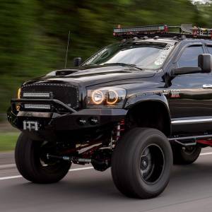 Road Armor - Road Armor 44064Z Stealth Winch Front Bumper with Pre-Runner Guard and Round Light Holes for Dodge Ram 2500/3500 2006-2009 - Image 2