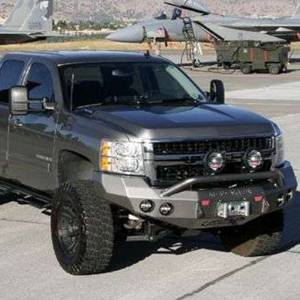 Road Armor - Road Armor 37204B Stealth Winch Front Bumper with Pre-Runner Guard and Round Light Holes for Chevy Silverado 2500 HD/3500 HD/3500 2008-2010 - Image 2