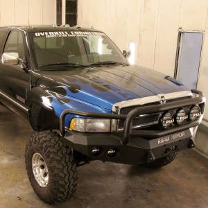 Road Armor - Road Armor 47015B Stealth Winch Front Bumper with Lonestar Guard and Round Light Holes for Dodge Ram 1500/2500/3500 1997-2002 - Image 4
