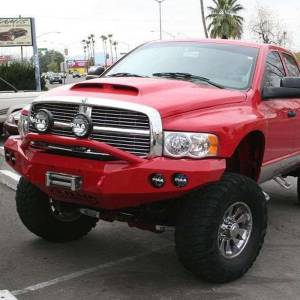 Road Armor - Road Armor 44044B Stealth Winch Front Bumper with Pre-Runner Guard and Round Light Holes for Dodge Ram 2500/3500 2003-2005 - Image 4