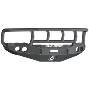 Road Armor 44042B Stealth Winch Front Bumper with Titan II Guard and Round Light Holes for Dodge Ram 2500/3500 2003-2005