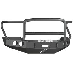 Road Armor 61105B Stealth Winch Front Bumper with Lonestar Guard and Round Light Holes for Ford F250/F350 2011-2016