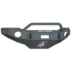Road Armor FJ802B Stealth Winch Front Bumper with Pre-Runner Guard and Round Light Holes for Toyota Fj Cruiser 2006-2014
