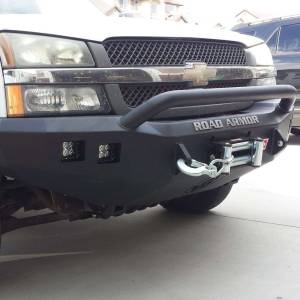 Road Armor - Road Armor 370R4B Stealth Winch Front Bumper with Pre-Runner Guard and Square Light Holes for Chevy Silverado 2500 HD/3500 HD/2500/3500 2003-2007 - Image 4