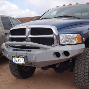 Road Armor - Road Armor 44034B Stealth Winch Front Bumper with Pre-Runner Guard and Round Light Holes for Dodge Ram 1500 2002-2005 - Image 2