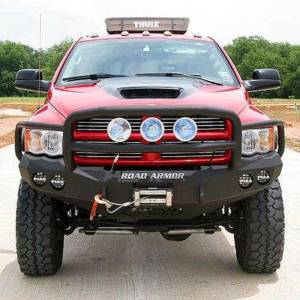 Road Armor - Road Armor 44035B Stealth Winch Front Bumper with Lonestar Guard and Round Light Holes for Dodge Ram 1500 2002-2005 - Image 2