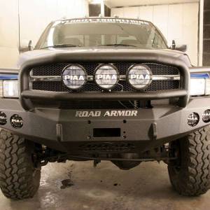 Road Armor - Road Armor 47005B Stealth Winch Front Bumper with Lonestar Guard and Round Light Holes for Dodge Ram 1500/2500/3500 1994-1996 - Image 6
