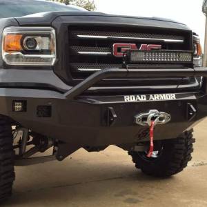 Road Armor - Road Armor 214R4B Stealth Winch Front Bumper with Pre-Runner Guard and Square Light Holes for GMC Sierra 1500 2014-2015 - Image 3