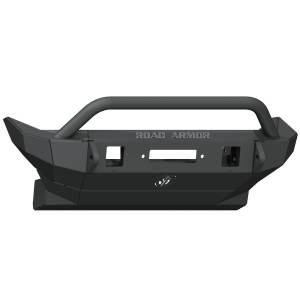 Road Armor 5182F4B Stealth Mid Width Winch Front Bumper with Pre-Runner Guard and Square Light Holes for Jeep Wrangler JL 2018-2019