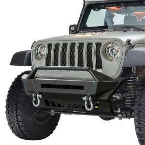 DV8 Offroad FBJL-01 Stubby Winch Front Bumper with Bull Bar for Jeep Wrangler JL 2018-2020