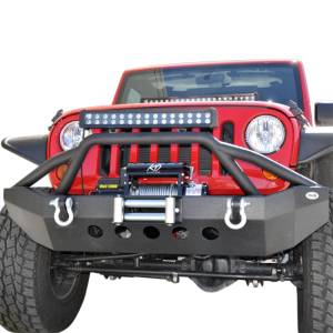 DV8 Offroad FBSHTB-06 Mid Length Winch Front Bumper for JeepWranglerJK/JL 2007-2019