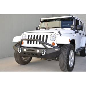 DV8 Offroad - DV8 Offroad FBSHTB-08 Mid Length Winch Front Bumper with LED Light Holes for JeepWranglerJK/JL 2007-2019 - Image 2