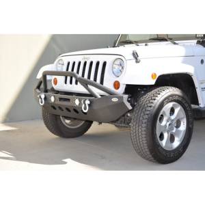 DV8 Offroad - DV8 Offroad FBSHTB-08 Mid Length Winch Front Bumper with LED Light Holes for JeepWranglerJK/JL 2007-2019 - Image 3