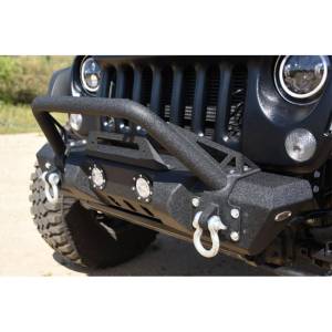 DV8 Offroad - DV8 Offroad FBSHTB-11 Mid Length Winch Front Bumper with LED Light Holes for Jeep Wrangler JK 2007-2018 - Image 2