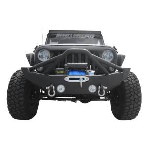 DV8 Offroad FBSHTB-12 Mid Length Winch Front Bumper with Fog Light Holes for Jeep Wrangler JK 2007-2018