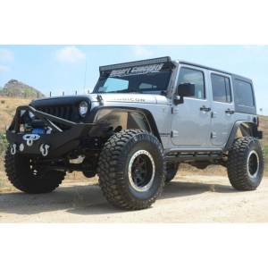 DV8 Offroad - DV8 Offroad FBSHTB-12 Mid Length Winch Front Bumper with Fog Light Holes for Jeep Wrangler JK 2007-2018 - Image 3