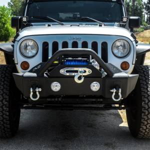 DV8 Offroad FBSHTB-13 Winch Front Bumper with Fog Light Holes for JeepWranglerJK/JL 2007-2019