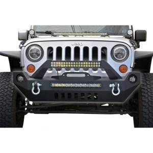 DV8 Offroad - DV8 Offroad FBSHTB-17 Mid Length Winch Front Bumper with Fog Lights Holes for Jeep Wrangler JK 2007-2018 - Image 3