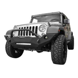 DV8 Offroad - DV8 Offroad FBSHTB-18 Mid Length Winch Front Bumper with Fog Light Holes for Jeep Wrangler JK 2007-2018 - Image 2