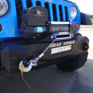 Road Armor - Road Armor 509R0B Stealth Winch Front Bumper with Stubby Guard and Single Light Mount for Jeep Wrangler JK 2007-2018 - Image 4