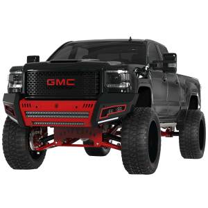 Road Armor - Road Armor 2152DF-A0-P2-MR-BH Identity Non-Shackle Front Bumper with Beauty Ring Mesh and 2 Cube Light Pods for GMC Sierra 2500 HD/3500 HD 2015-2019 - Image 2