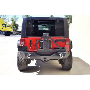 DV8 Offroad - DV8 Offroad RBSTTB-02 Single Action Rear Bumper and Tire Carrier for Jeep Wrangler JK 2007-2018 - Image 2