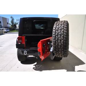 DV8 Offroad - DV8 Offroad RBSTTB-02 Single Action Rear Bumper and Tire Carrier for Jeep Wrangler JK 2007-2018 - Image 5