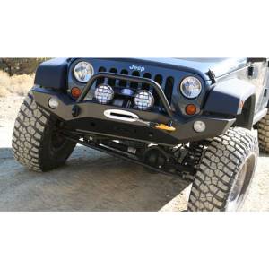 Expedition One - Expedition One JKFB100_H_PC Trail Series Full Width Winch Front Bumper with Hoop for Jeep Wrangler JK 2007-2018 - Textured Black - Image 2