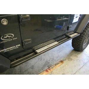 Expedition One JKRG100_4DR_PC 4 Door Trail Series Rocker Guards for Jeep Wrangler JK 2007-2018 - Textured Black