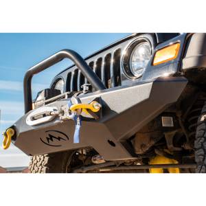 Expedition One - Expedition One TJFB100_H_PC Trail Series Winch Front Bumper with Hoop for Jeep Wrangler TJ 1997-2006 - Textured Black - Image 2