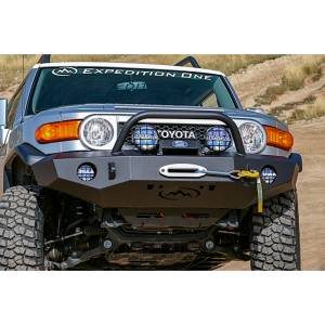 Expedition One FJCFB100_H_PC Trail Series Front Bumper with Standard Center Hoop for Toyota FJ Cruiser 2007-2014 - Textured Black