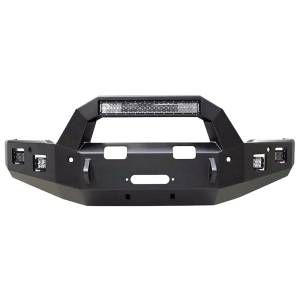Backwoods BWCFV2-101XXLLB Brute Winch Front Bumper with Bull Bar LED and without Sensor Holes for Chevy Silverado 2500/3500 2015-2019