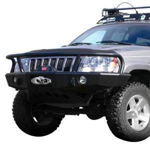 TrailReady 18000G Winch Front Bumper with Full Guard for Jeep Grand Cherokee 1999-2004