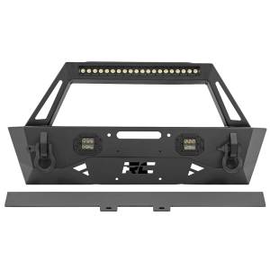 Rough Country 10597A Trail Front Bumper with Stubby Bar for Jeep Gladiator JT/ Wrangler JK/JL 2007-2021