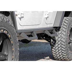 Rough Country - Rough Country 90765B Wheel to Wheel 4 Door Contoured Drop Steps for Jeep Wrangler JK 2007-2018 - Image 5