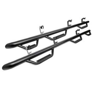 Rough Country RCC1495QC-6 Wheel to Wheel Nerf Steps with Access Step for Chevy Silverado and GMC Sierra 1500 Double Cab 2014-2018