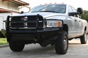 Bumpers - Black Steel Bumpers by Fab Fours - Dodge HD 2003-2005