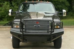 Bumpers - Black Steel Bumpers by Fab Fours - Ford Super Duty 2005-2007
