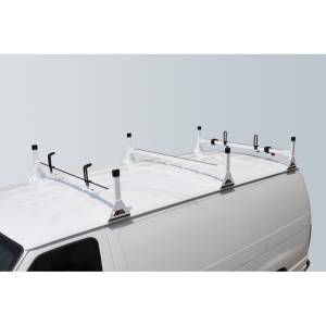 Vantech H1083W 3 Bar Rack White Steel Ford Econoline 1992-2012