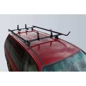 Vantech J4015B Black Rack System 65" Cross Bars and 72" Side Rails Black Aluminum Drilling Required