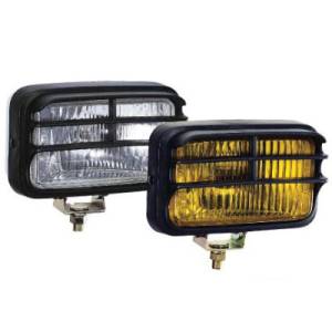 Eagle Eye Lights 1612QHC 6-1/8" Chrome 12V 55W Driving Clear Rectangular Off Road Light with Grille Guard Set