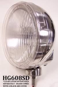 Eagle Eye Lights HG608SD 6 3/16" Stainless Steel 12V 100W Superwhite Driving Clear Slim Round Halogen Off Road Light with ABS Cover Each