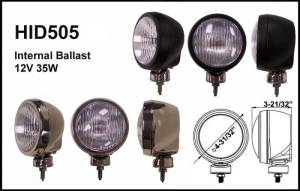 Eagle Eye Lights HID505SD 4 31/32" Stainless Steel 35W Internal Ballast HID Driving Clear Round HID Off Road Light with ABS Cover Each