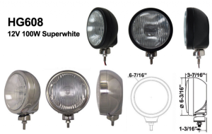 Eagle Eye Lights HID608BF50W 6 3/16" Black 50W Internal Ballast HID Flood Clear Round HID Off Road Light with ABS Cover Each