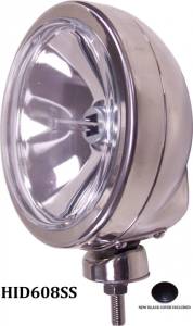 Eagle Eye Lights HID608SS 6 3/16" Stainless Steel 35W Internal Ballast HID Spot Clear Round HID Off Road Light with ABS Cover Each