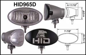 Eagle Eye Lights HID965D 8" Aluminum DieCast SILVER 35W External Ballast HID Driving Clear Oval HID Off Road Light with ABS Cover Each