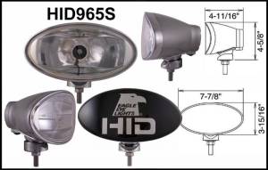 Eagle Eye Lights HID965S 8" Aluminum DieCast SILVER 35W External Ballast HID Spot Clear Oval HID Off Road Light with ABS Cover Each